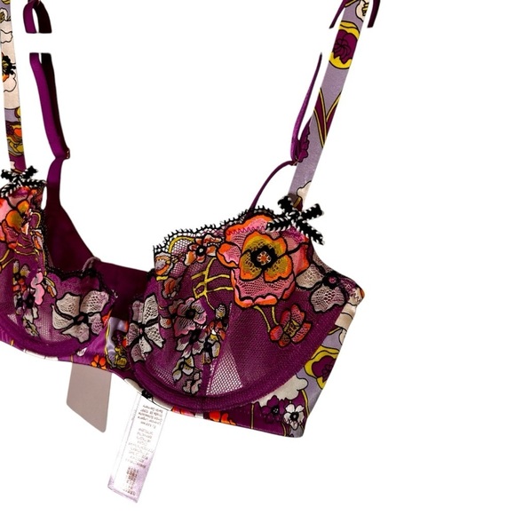 Savage x Fenty Mod Poppy Unlined Lace Balconette Bra- Size 30C - Picture 7 of 12